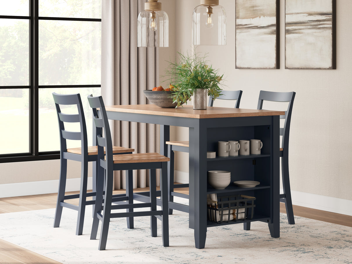Gesthaven 5-Piece Counter Height Dining Table and 4 Barstools (Counter Height Dining Table, Counter Height Barstool, Counter Height Barstool, Counter Height Barstool, Counter Height Barstool)
