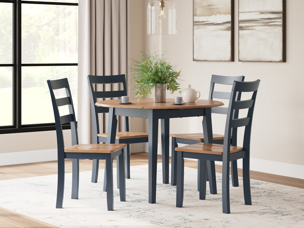 Gesthaven 5-Piece Dining Table and 4 Chairs (Dining Drop Leaf Table, Dining Chair, Dining Chair, Dining Chair, Dining Chair)