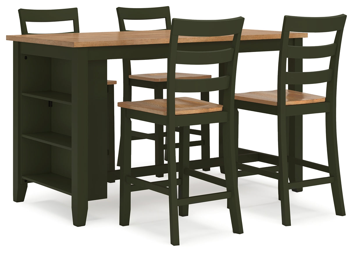 Gesthaven 5-Piece Counter Height Dining Table and 4 Barstools (Counter Height Dining Table, Counter Height Barstool, Counter Height Barstool, Counter Height Barstool, Counter Height Barstool)