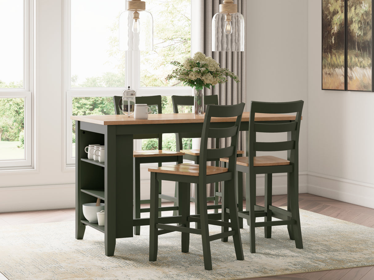 Gesthaven 5-Piece Counter Height Dining Table and 4 Barstools (Counter Height Dining Table, Counter Height Barstool, Counter Height Barstool, Counter Height Barstool, Counter Height Barstool)