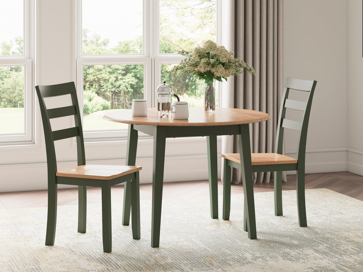 Gesthaven 3-Piece Dining Table and 2 Chairs (Dining Drop Leaf Table, Dining Chair, Dining Chair)