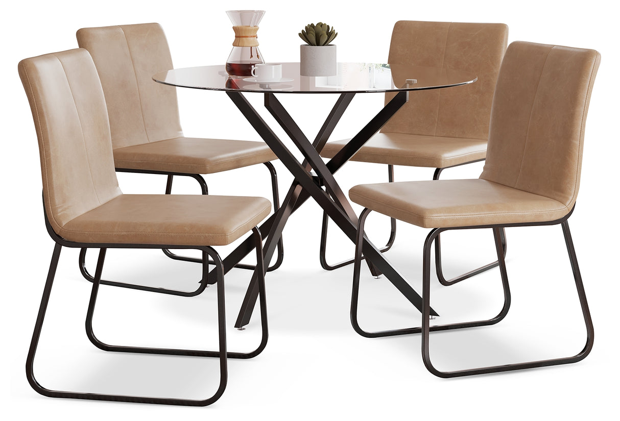 Pharwynn 5-Piece Dining Table and 4 Chairs (Dining Chair, Dining Chair, Dining Chair, Dining Chair, Dining Table)
