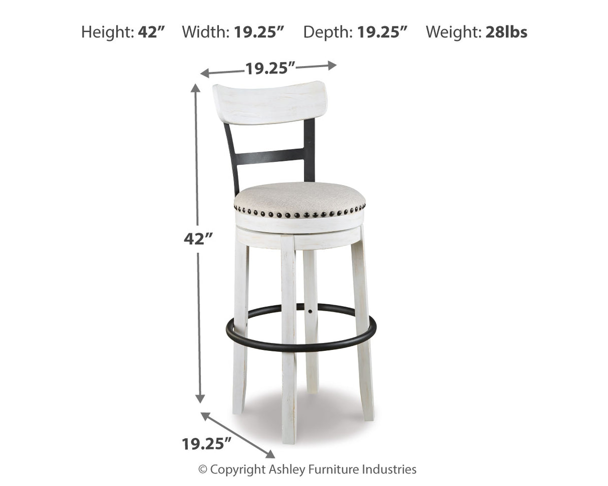 Valebeck Counter Height Bar Stool (Color: White, Barstool Height: Pub/Bar Height)