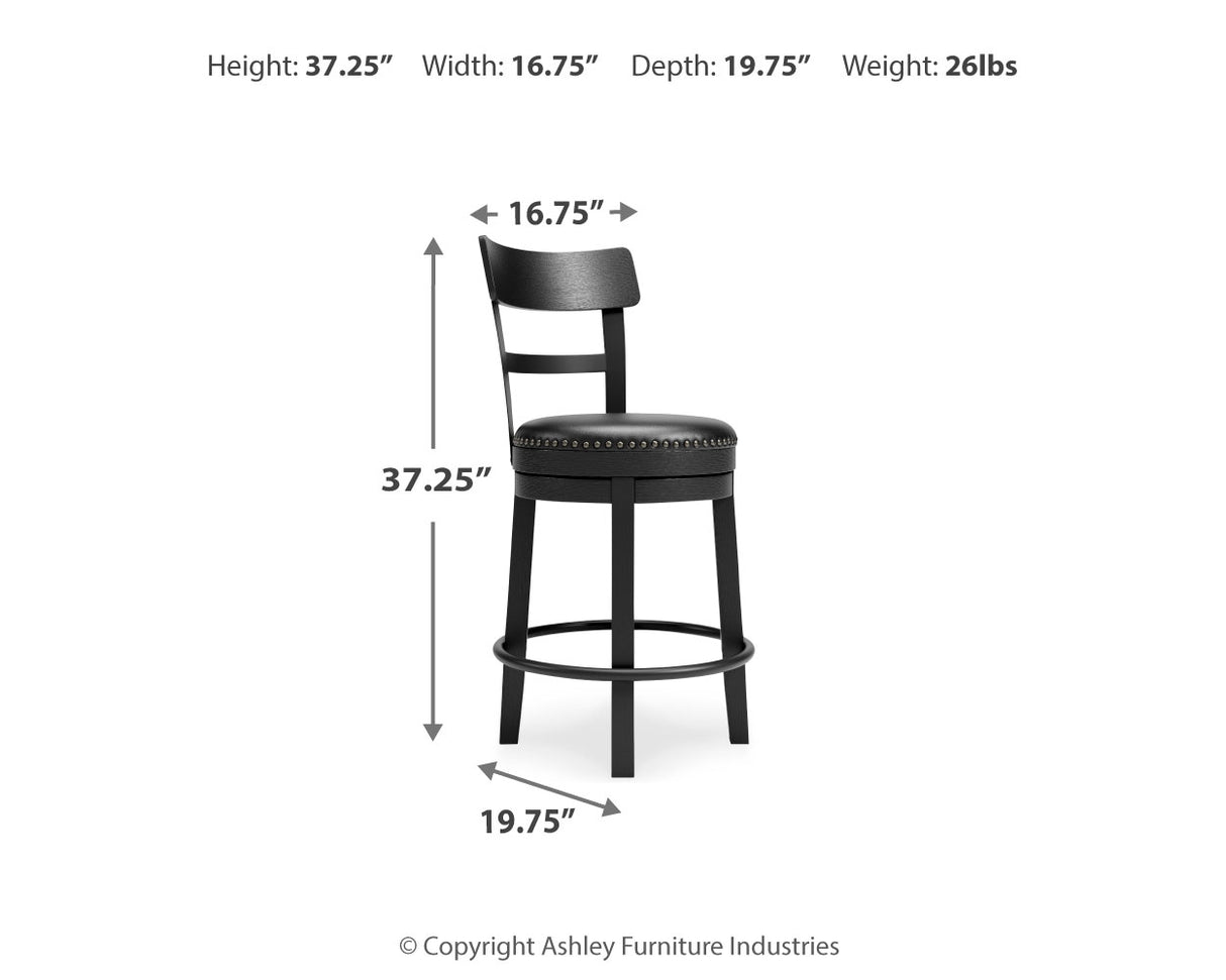 Valebeck Counter Height Bar Stool (Color: Black, Barstool Height: Counter Height)