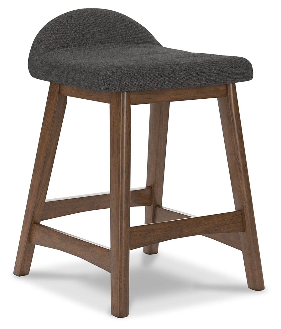 Lyncott Counter Height Bar Stool (Color: Charcoal/Brown, Barstool Height: Counter Height)