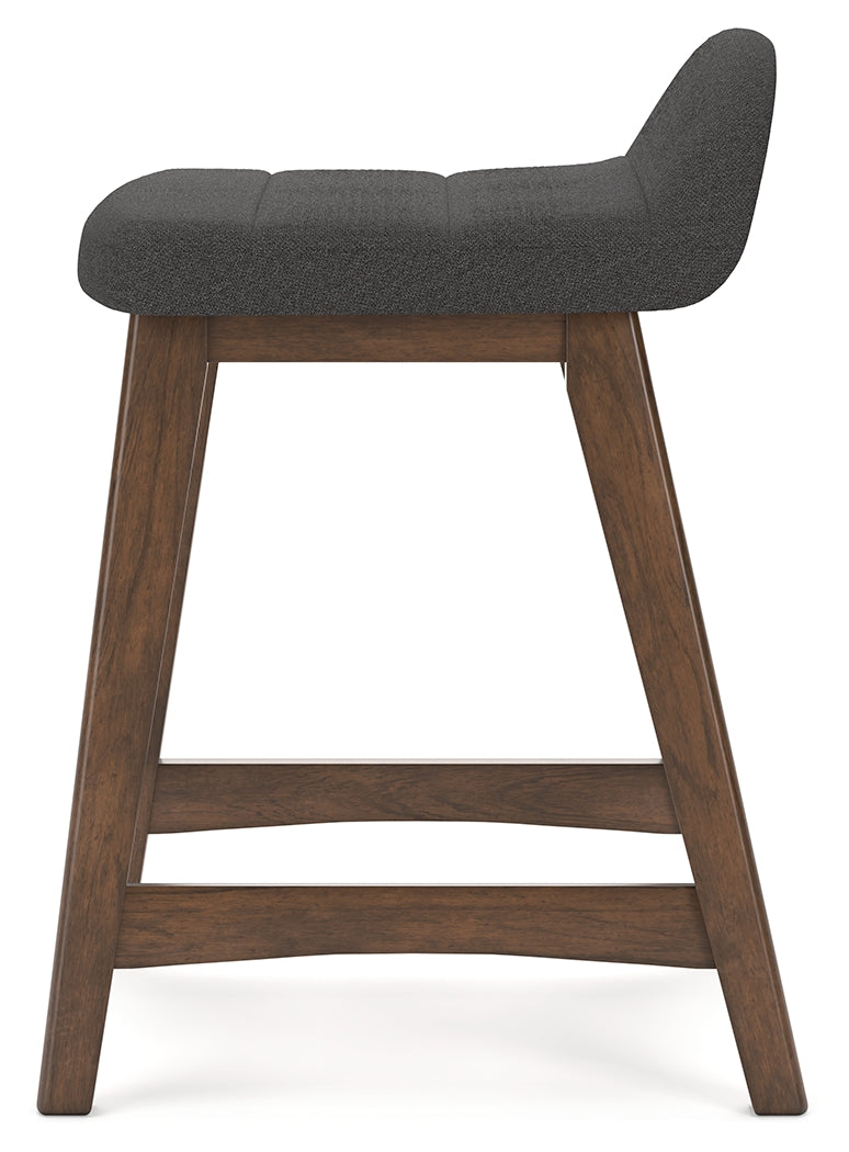 Lyncott Counter Height Bar Stool (Color: Charcoal/Brown, Barstool Height: Counter Height)