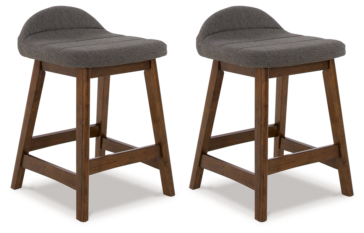 Lyncott Counter Height Bar Stool (Color: Charcoal/Brown, Barstool Height: Counter Height)