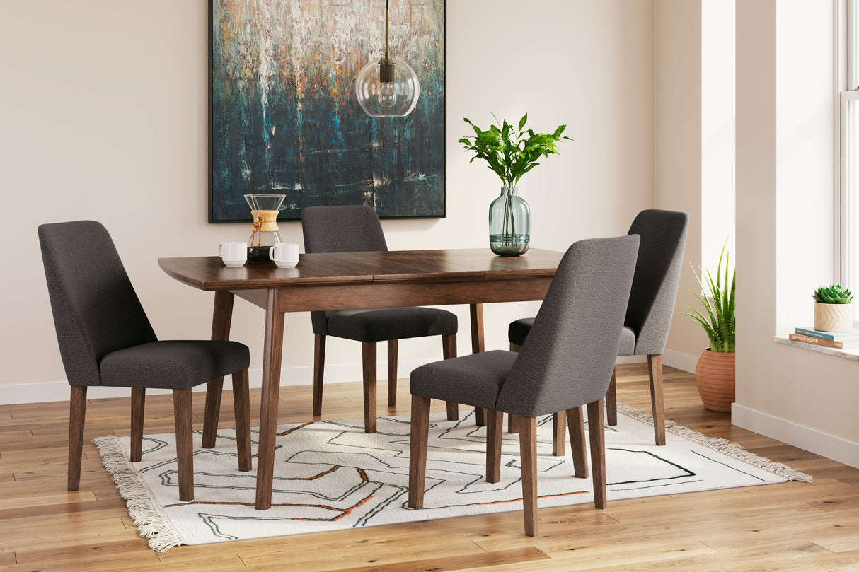 Lyncott 5-Piece Dining Table and 4 Chairs (Dining Extension Table, Dining Chair, Dining Chair, Dining Chair, Dining Chair)