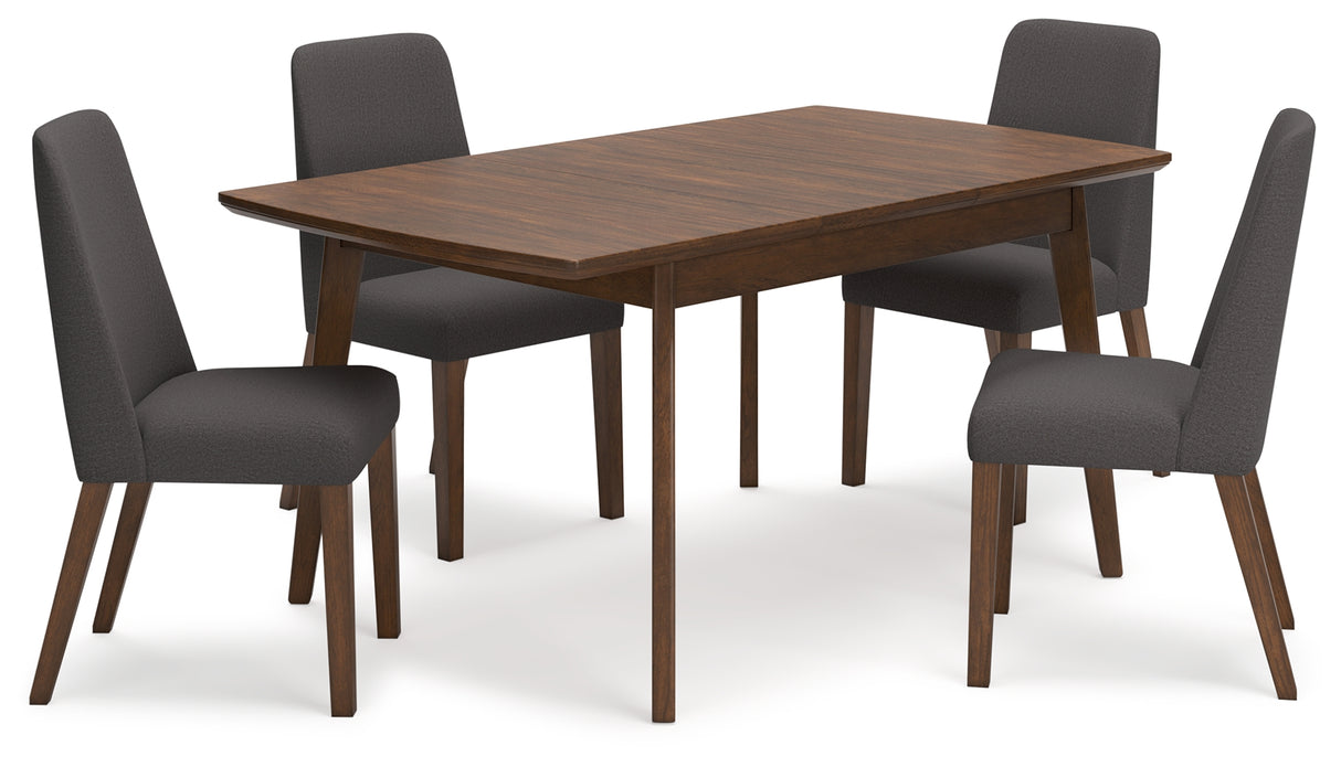 Lyncott 5-Piece Dining Table and 4 Chairs (Dining Extension Table, Dining Chair, Dining Chair, Dining Chair, Dining Chair)