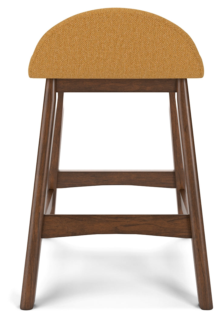 Lyncott Counter Height Bar Stool (Color: Mustard/Brown, Barstool Height: Counter Height)