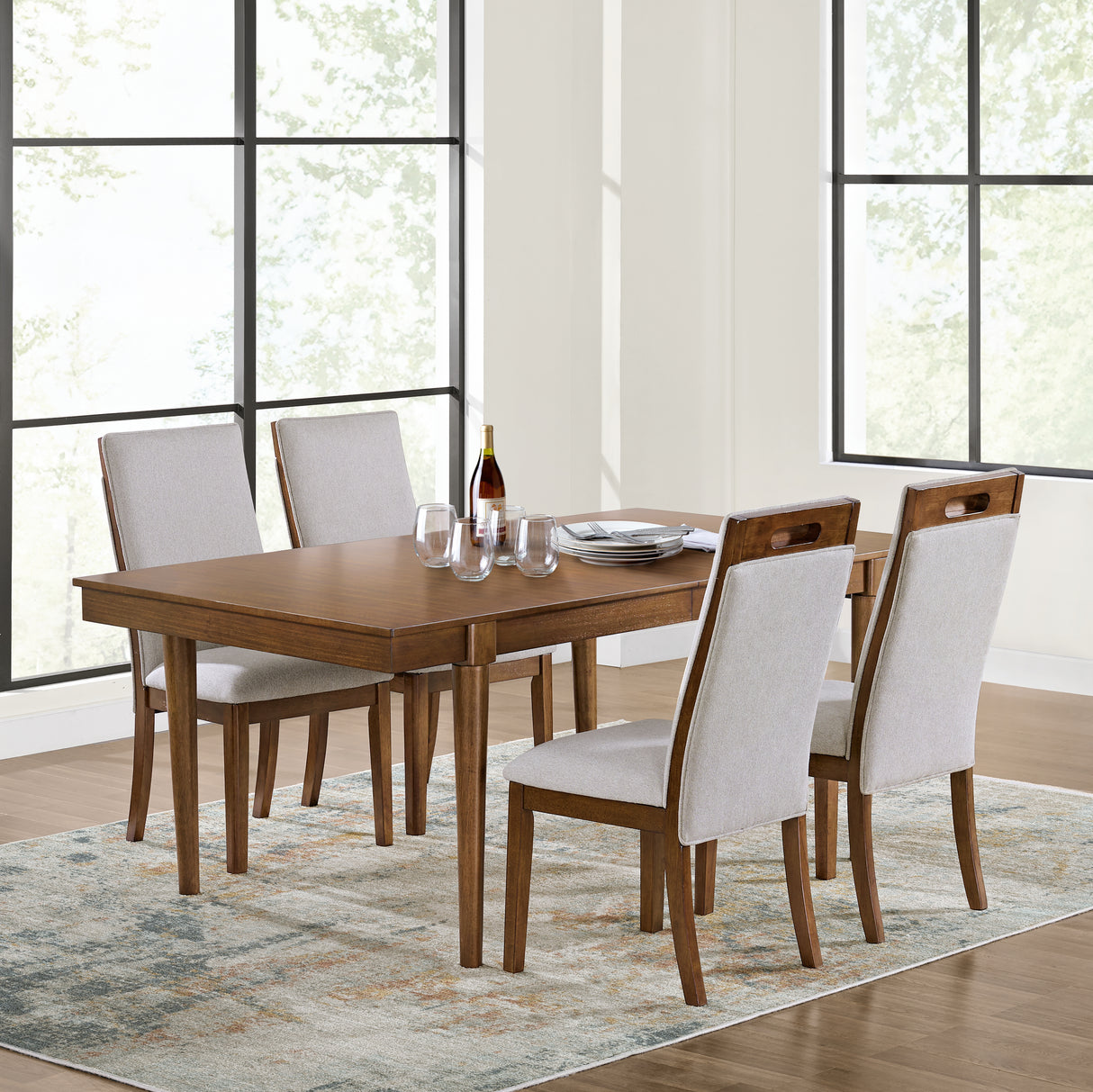 Lyncott 5-Piece Dining Table and 4 Chairs (Dining Extension Table, Dining Chair, Dining Chair, Dining Chair, Dining Chair)