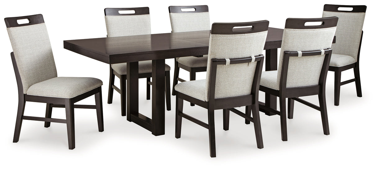 Neymorton 7-Piece Dining Table and 6 Chairs (Dining Extension Table, Dining Chair, Dining Chair, Dining Chair, Dining Chair, Dining Chair, Dining Chair)