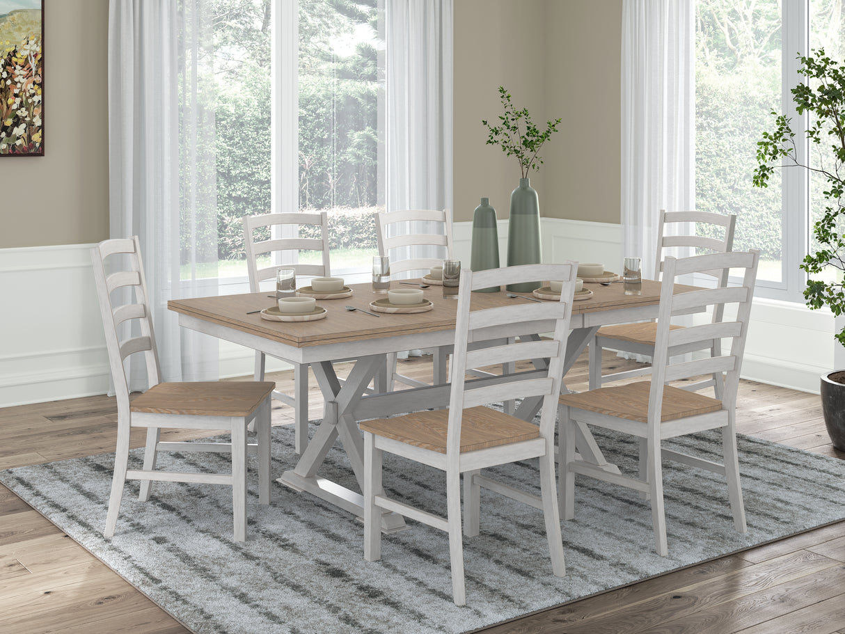 Purlaney 7-Piece Dining Table and 6 Chairs (Dining Butterfly Extension Table, Dining Chair, Dining Chair, Dining Chair, Dining Chair, Dining Chair, Dining Chair)