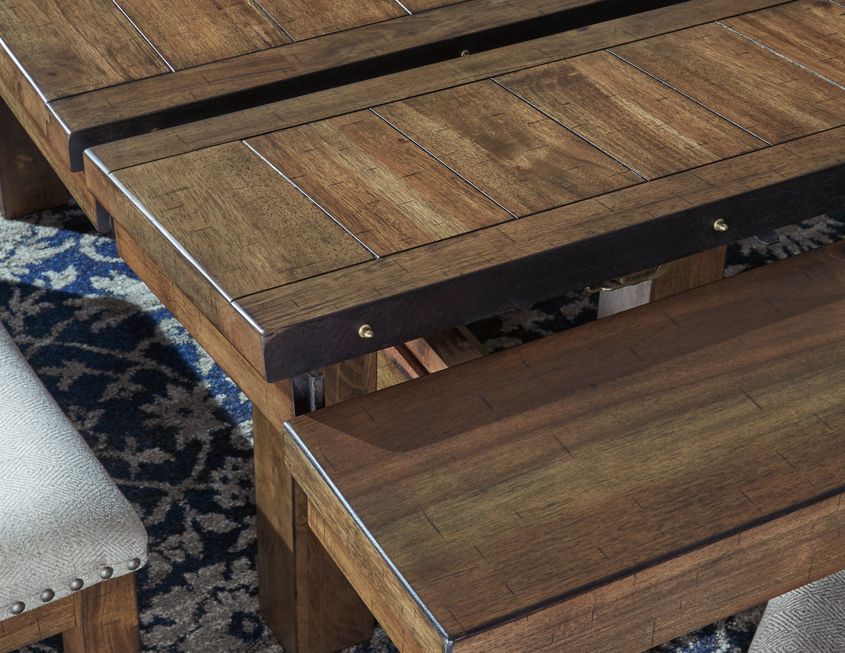 Moriville 6-Piece Dining Table and 4 Chairs and Bench (Dining Bench, Dining Chair, Dining Chair, Dining Chair, Dining Chair, Dining Extension Table)