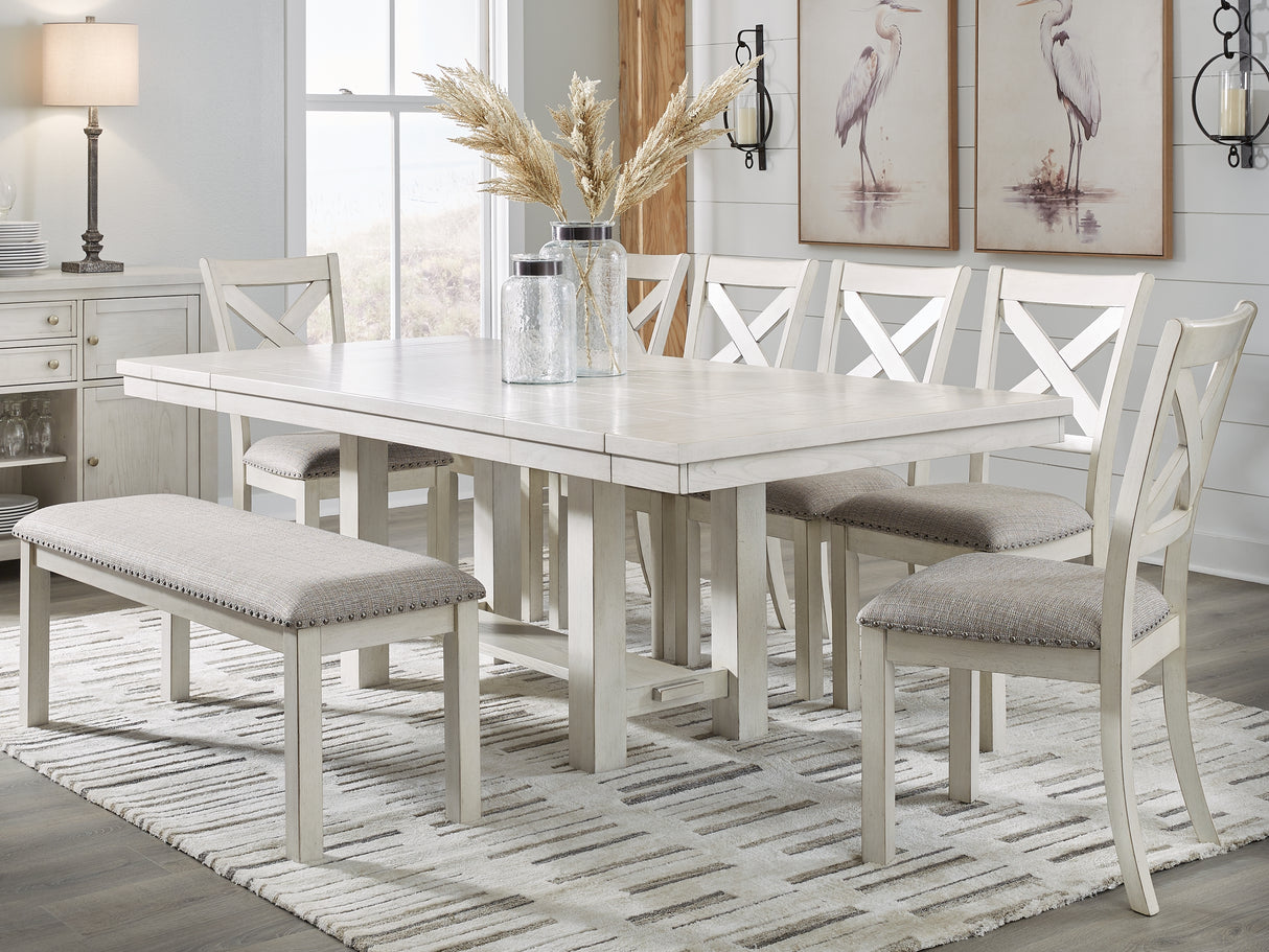 Robbinsdale 8-Piece Dining Table and 6 Chairs and Bench (48" Dining Bench, Dining Chair, Dining Chair, Dining Chair, Dining Chair, Dining Chair, Dining Chair, Dining Extension Table)