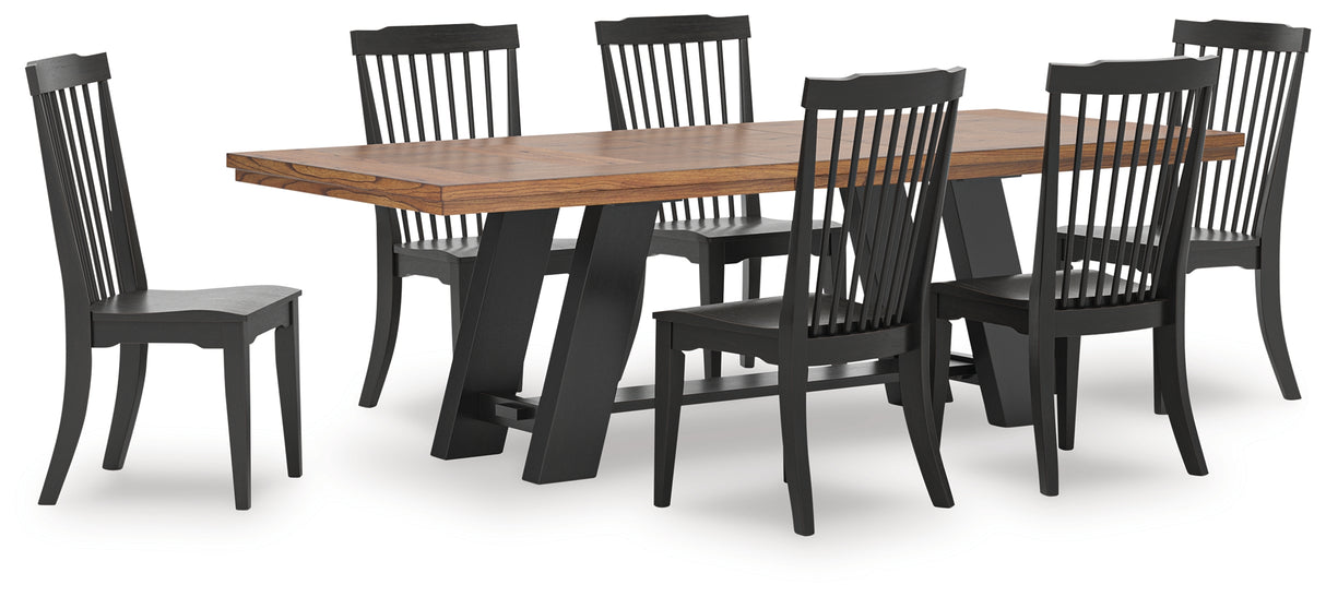 Greddinton 8-Piece Dining Table and 6 Chairs (Dining Chair, Dining Chair, Dining Chair, Dining Chair, Dining Chair, Dining Chair, Dining Extension Table Base, Dining Extension Table Top)