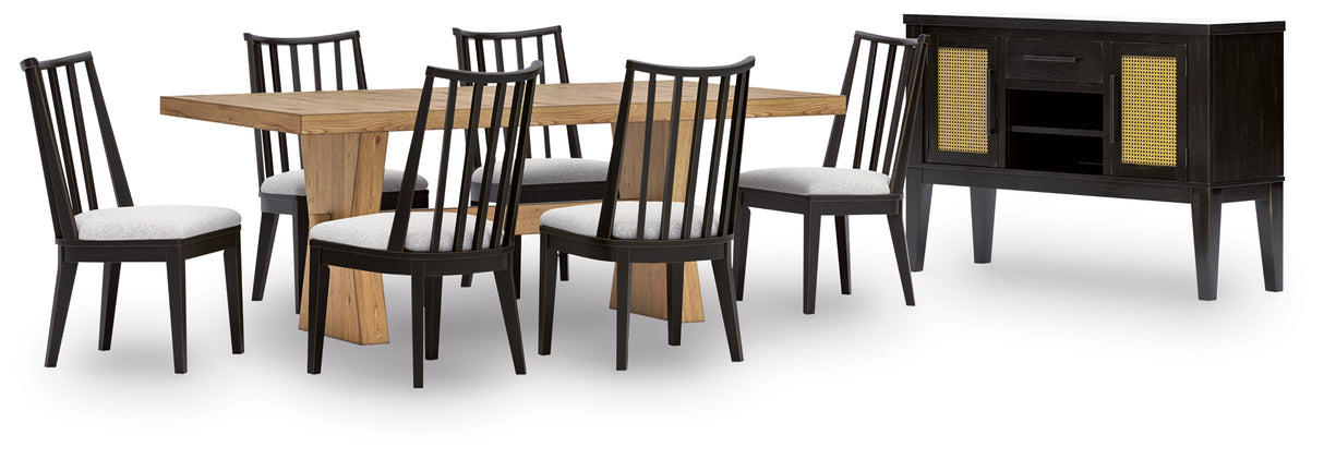Galliden 8-Piece Dining Table and 6 Chairs with Storage (Dining Table, Dining Chair, Dining Chair, Dining Chair, Dining Chair, Dining Chair, Dining Chair, Dining Server)