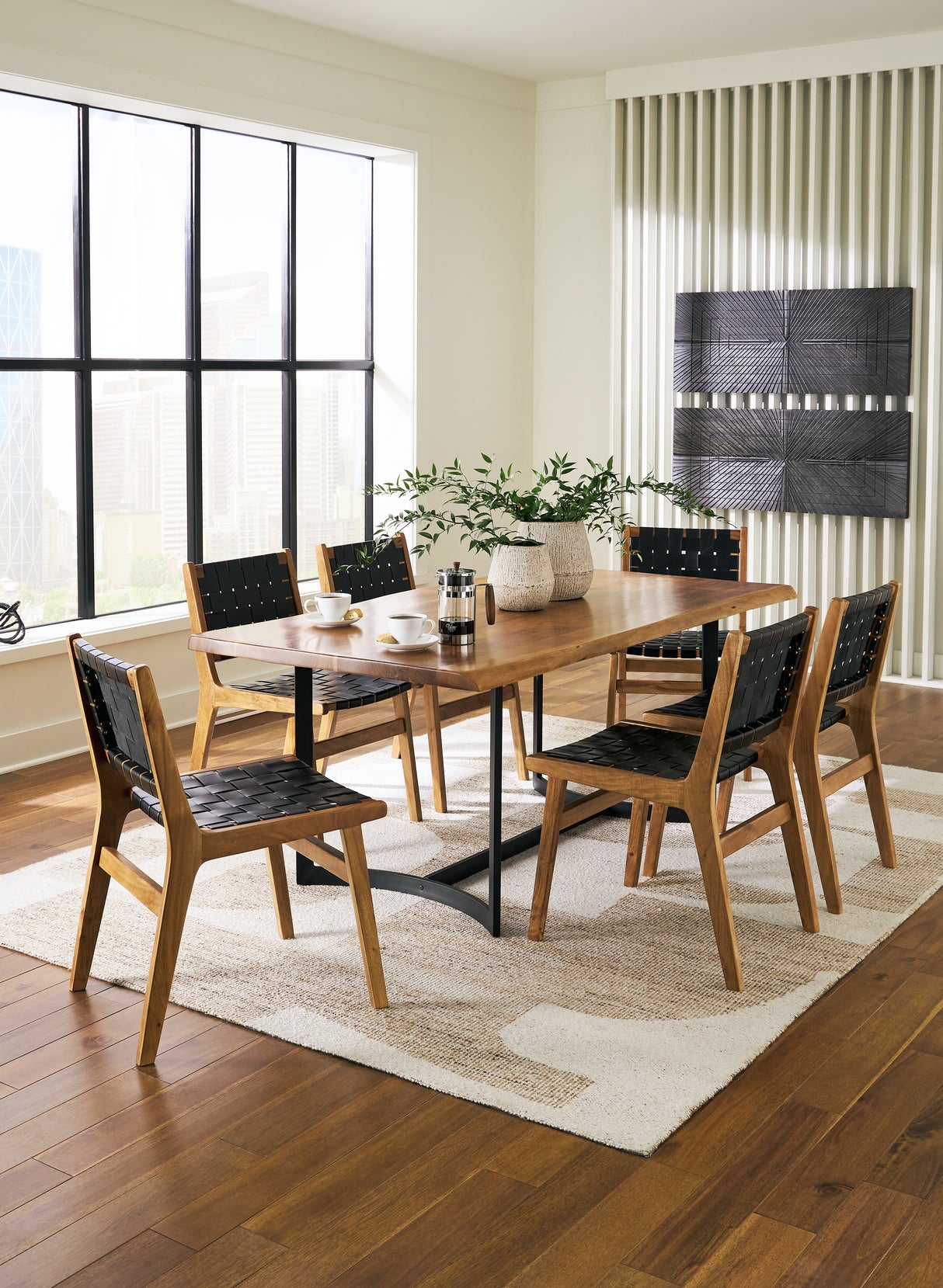 Fortmaine 7-Piece Dining Table and 6 Chairs (Dining Table, Dining Chair, Dining Chair, Dining Chair, Dining Chair, Dining Chair, Dining Chair)