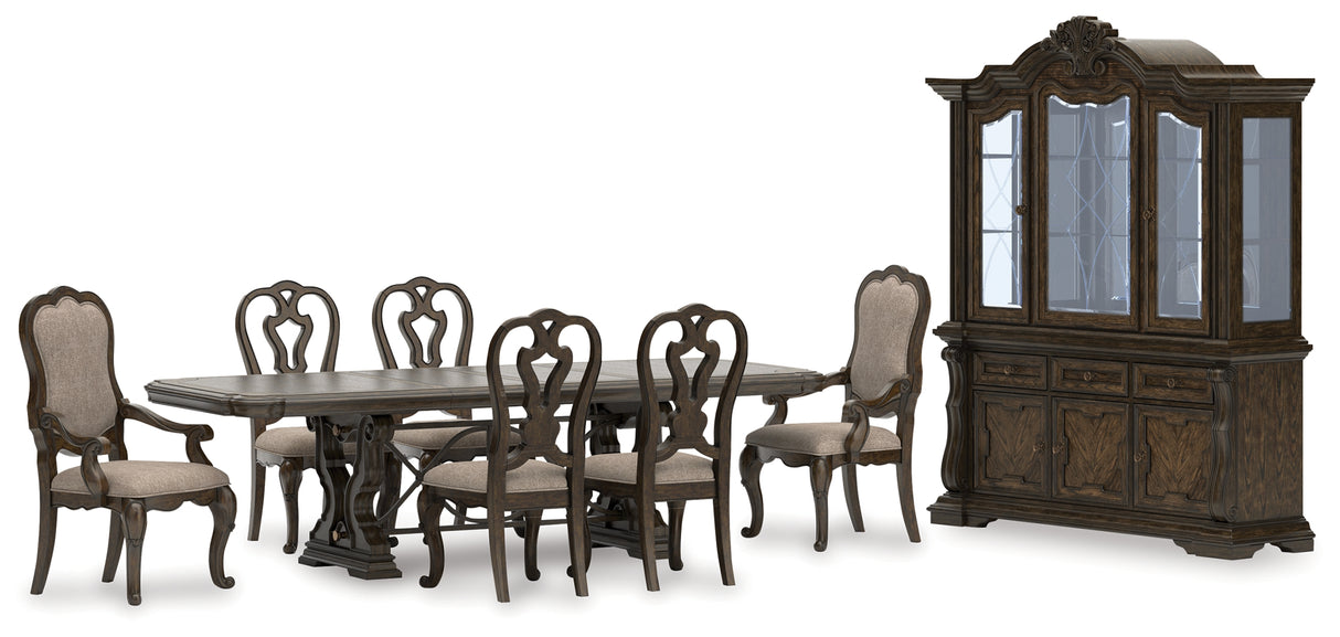 Maylee 10-Piece Dining Table and 6 Chairs with Storage (Dining Extension Table Base, Dining Extension Table Top, Dining Chair, Dining Chair, Dining Chair, Dining Chair, Dining Arm Chair, Dining Arm Chair, Dining Buffet, Dining Hutch)