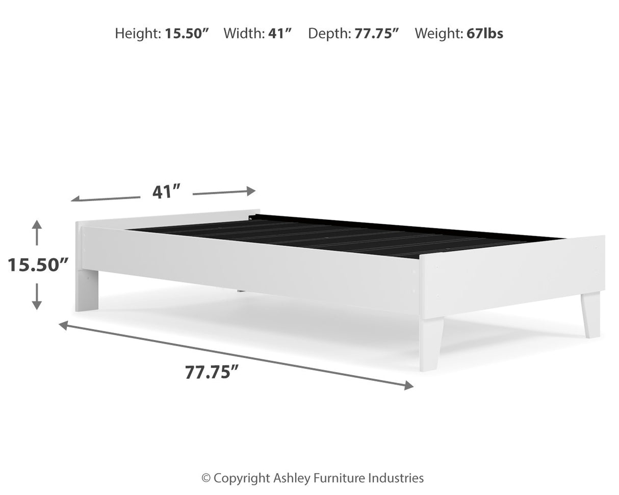 Piperton 2-Piece Twin Platform Bed with Mattress (Twin Platform Bed, Chime 8 Inch Memory Foam Twin Mattress in a Box)