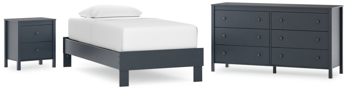 Simmenfort 3-Piece Twin Platform Bed with Dresser and Nightstand (Twin Platform Bed, Dresser, Nightstand)