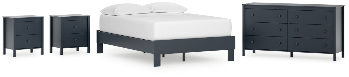 Simmenfort 4-Piece Full Platform Bed with Dresser and 2 Nightstands (Full Platform Bed, Dresser, Nightstand, Nightstand)