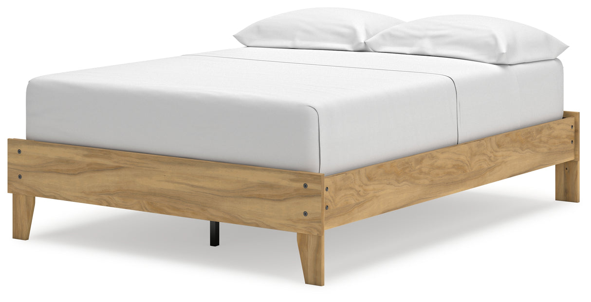 Bermacy 5-Piece Full Platform Bed with Dresser, Chest and 2 Nightstands (Full Platform Bed, Dresser, Chest of Drawers, Nightstand, Nightstand)