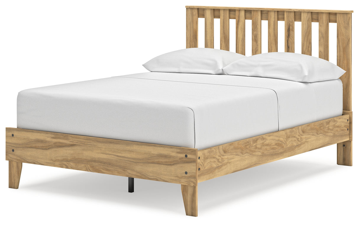 Bermacy 5-Piece Full Platform Panel Bed with Dresser, Chest and Nightstand (Full Platform Bed, Full Panel Headboard, Dresser, Chest of Drawers, Nightstand)