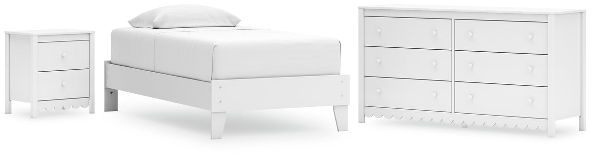 Hallityn 3-Piece Twin Platform Bed with Dresser and Nightstand (Twin Platform Bed, Dresser, Nightstand)
