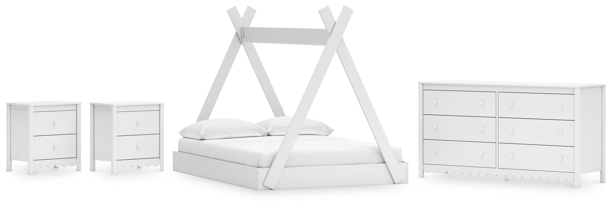Hallityn 4-Piece Full Tent Bed with Dresser and 2 Nightstands (Full Tent Bed, Dresser, Nightstand, Nightstand)
