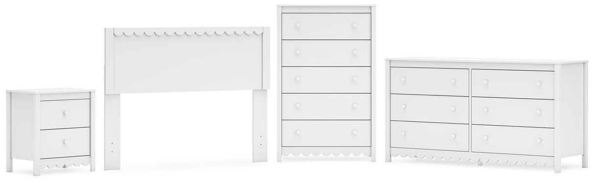 Hallityn 4-Piece Full Panel Headboard with Dresser, Chest and Nightstand (Full Panel Headboard, Dresser, Chest of Drawers, Nightstand)