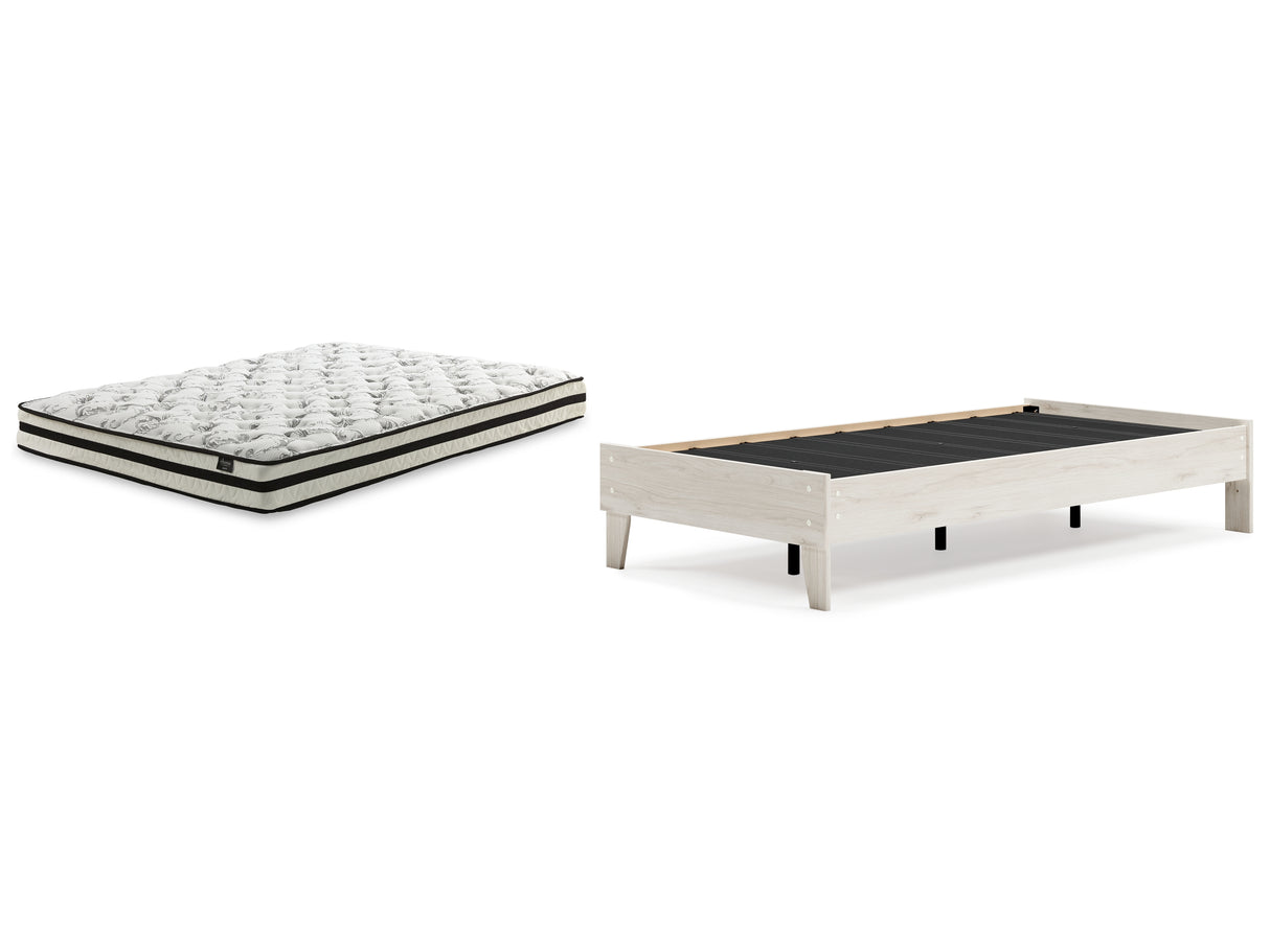 Socalle 2-Piece Twin Platform Bed with Mattress (Twin Platform Bed, 8 Inch Chime Innerspring Twin Mattress in a Box)