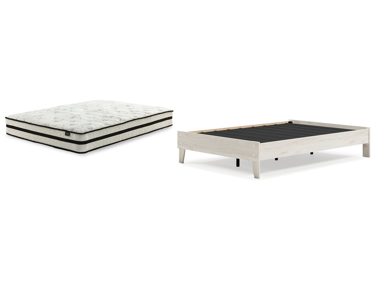 Socalle 2-Piece Full Platform Bed with Mattress (Full Platform Bed, Chime 10 Inch Hybrid Full Mattress in a Box)