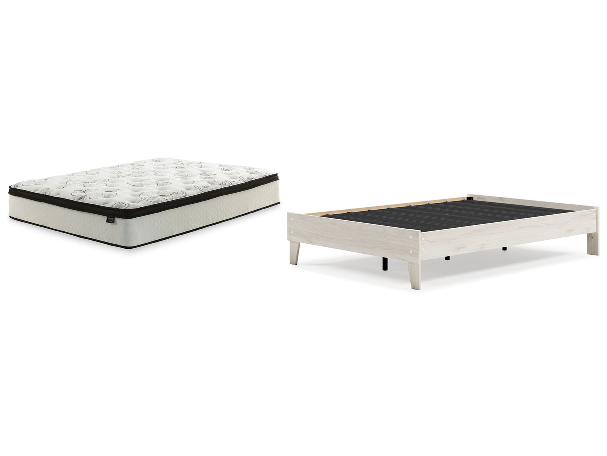 Socalle 2-Piece Full Platform Bed with Mattress (Full Platform Bed, Chime 12 Inch Hybrid Full Mattress in a Box)