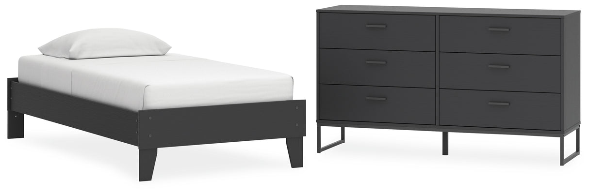 Socalle 2-Piece Twin Platform Bed with Dresser (Twin Platform Bed, Dresser)