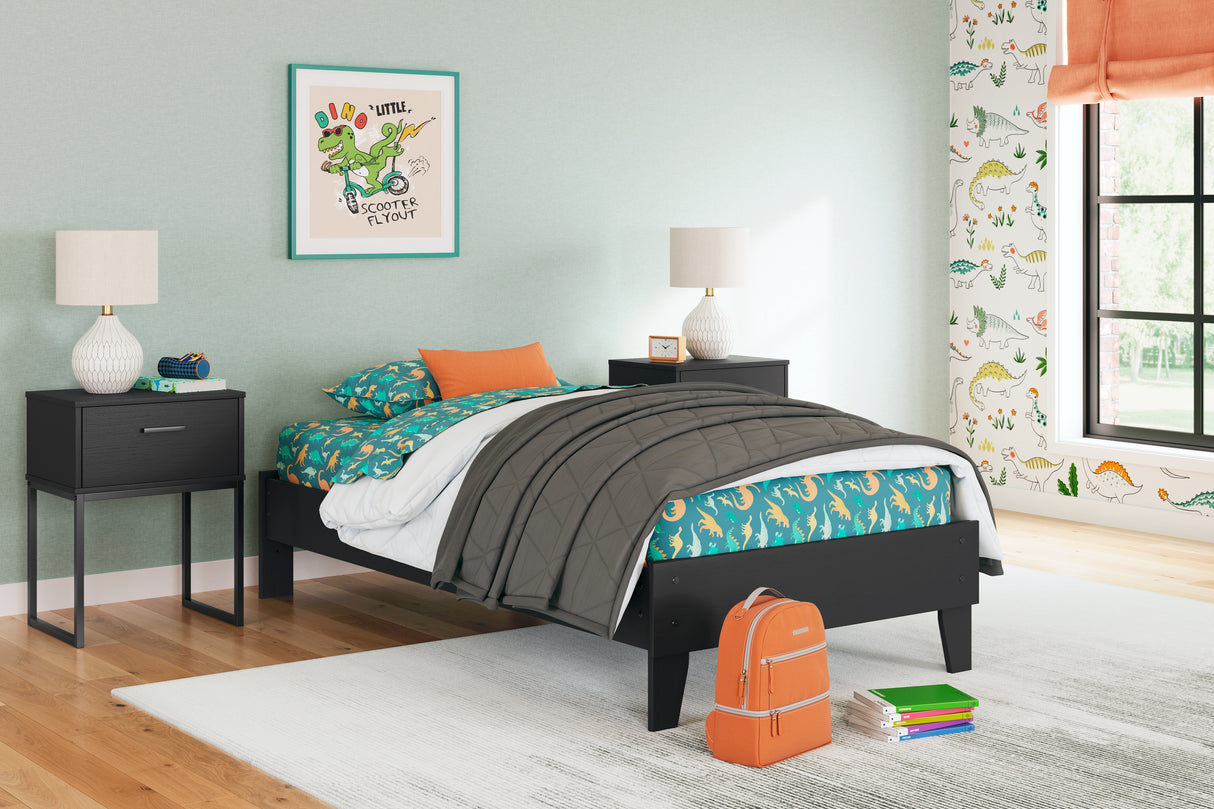 Socalle 2-Piece Twin Platform Bed with Nightstand (Twin Platform Bed, Nightstand)