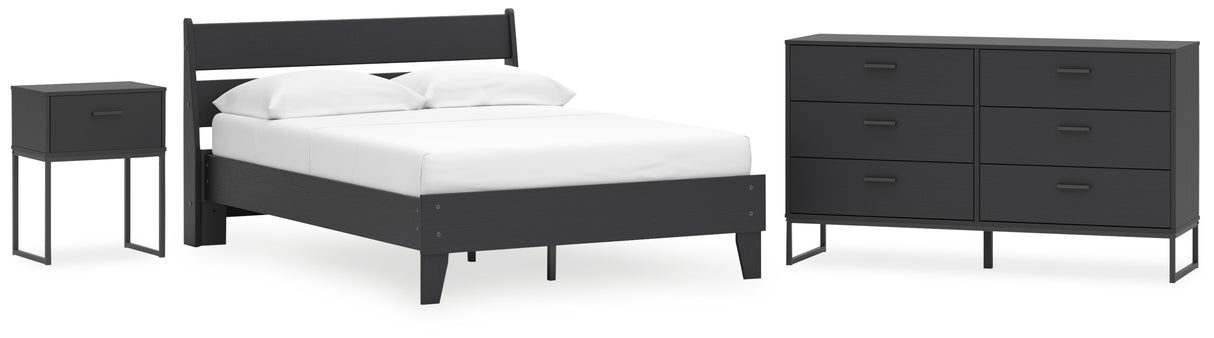 Socalle 4-Piece Full Panel Platform Bed with Dresser and Nightstand (Full Platform Bed, Full Panel Headboard, Dresser, Nightstand)