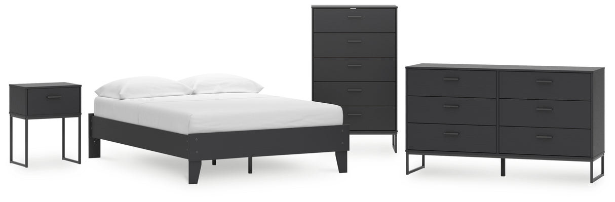 Socalle 4-Piece Full Platform Bed with Dresser and Nightstand (Full Platform Bed, Dresser, Chest of Drawers, Nightstand)