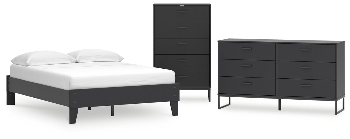 Socalle 3-Piece Full Platform Bed with Dresser and Chest (Full Platform Bed, Dresser, Chest of Drawers)