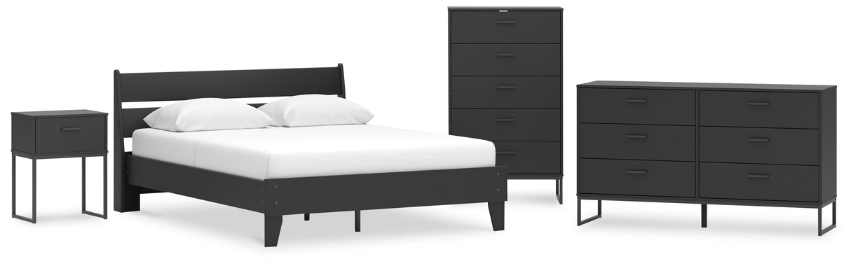 Socalle 5-Piece Queen Panel Platform Bed with Dresser, Chest and Nightstand (Queen Platform Bed, Queen Panel Headboard, Dresser, Chest of Drawers, Nightstand)