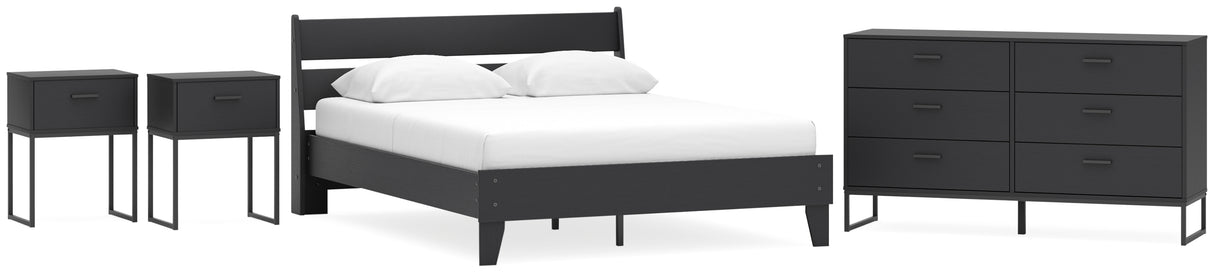 Socalle 5-Piece Queen Panel Platform Bed with Dresser and 2 Nightstands (Queen Platform Bed, Queen Panel Headboard, Dresser, Nightstand, Nightstand)