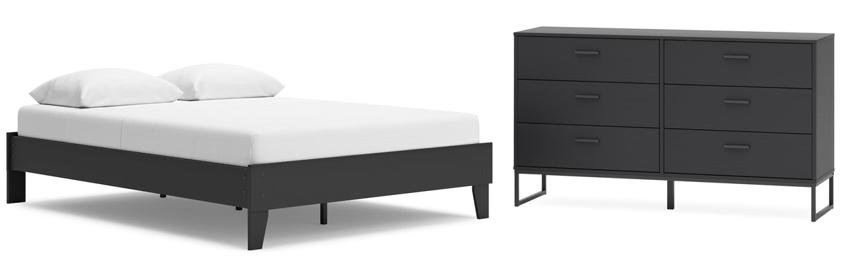 Socalle 2-Piece Queen Platform Bed with Dresser (Queen Platform Bed, Dresser)