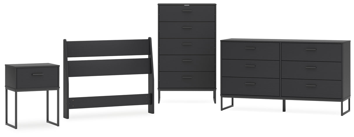 Socalle 4-Piece Twin Panel Headboard with Dresser, Chest and Nightstand (Twin Panel Headboard, Dresser, Chest of Drawers, Nightstand)