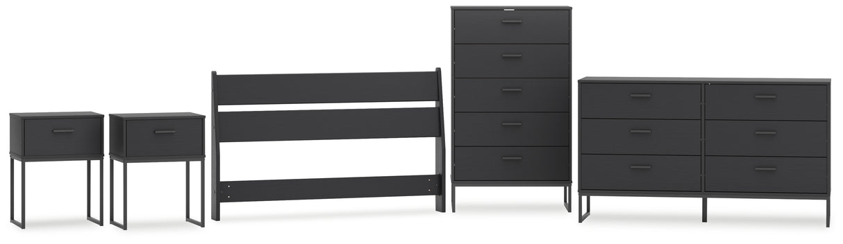 Socalle 5-Piece Full Panel Headboard with Dresser, Chest and 2 Nightstands (Full Panel Headboard, Dresser, Chest of Drawers, Nightstand, Nightstand)