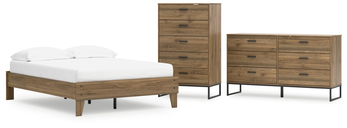Deanlow 3-Piece Full Platform Bed with Dresser and Chest (Full Platform Bed, Dresser, Chest of Drawers)