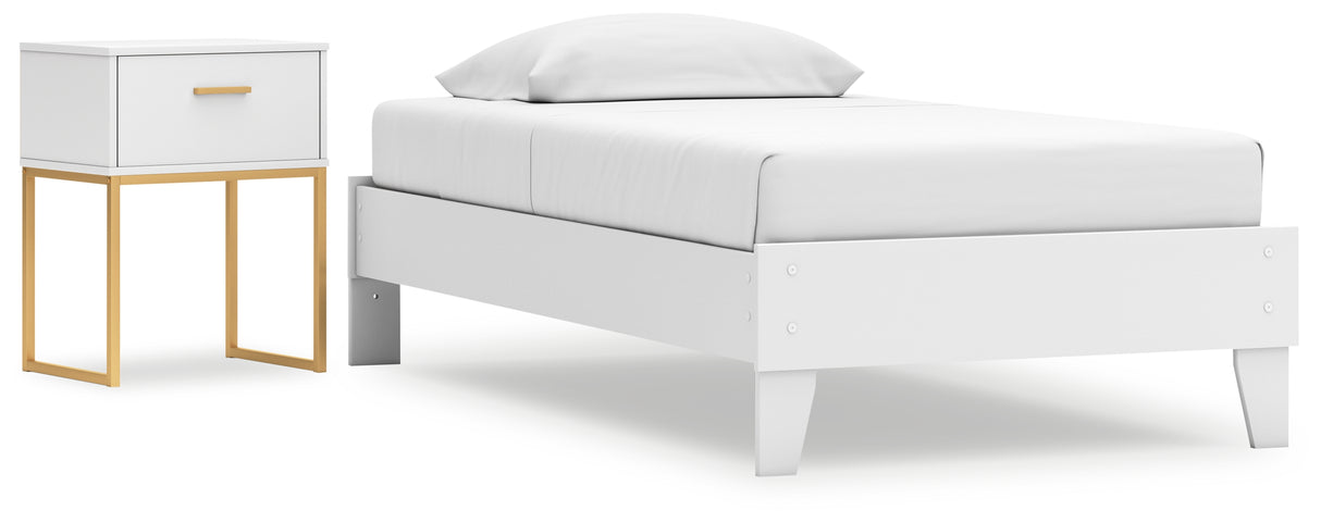 Socalle 2-Piece Twin Platform Bed with Nightstand (Twin Platform Bed, Nightstand)