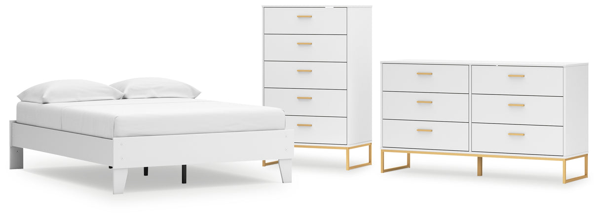 Socalle 3-Piece Full Platform Bed with Dresser and Chest (Full Platform Bed, Dresser, Chest of Drawers)