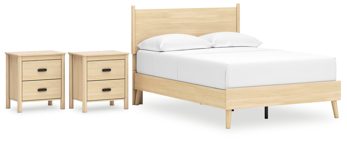 Cabinella 4-Piece Full Platform Panel Bed with 2 Nightstands (Full Platform Bed, Full Panel Headboard, Nightstand, Nightstand)