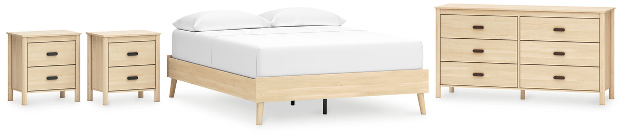 Cabinella 4-Piece Queen Platform Bed with Dresser and 2 Nightstands (Queen Platform Bed, Dresser, Nightstand, Nightstand)
