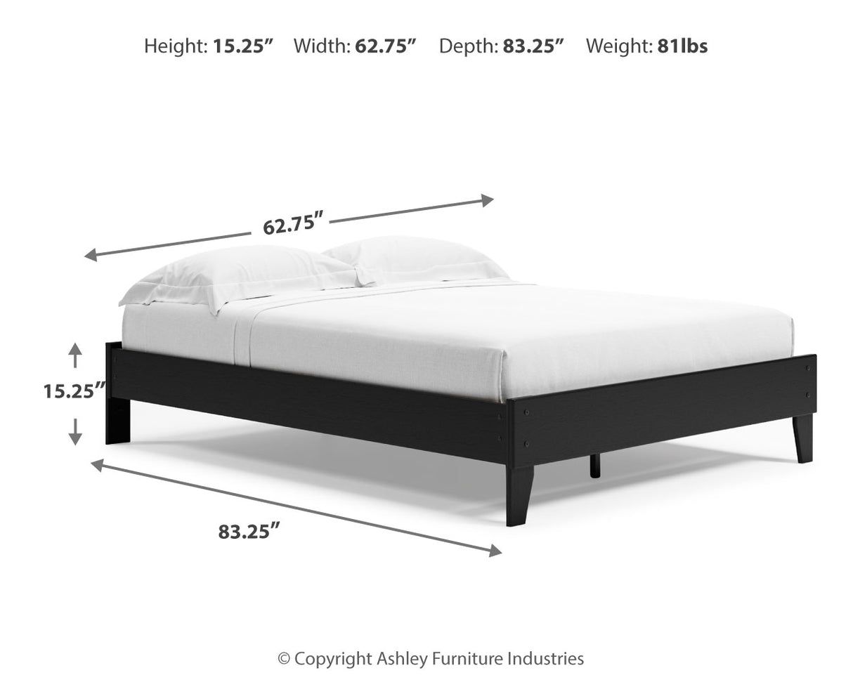 Finch 2-Piece Queen Platform Bed with Mattress (Queen Platform Bed, Chime 8 Inch Memory Foam Queen Mattress in a Box)